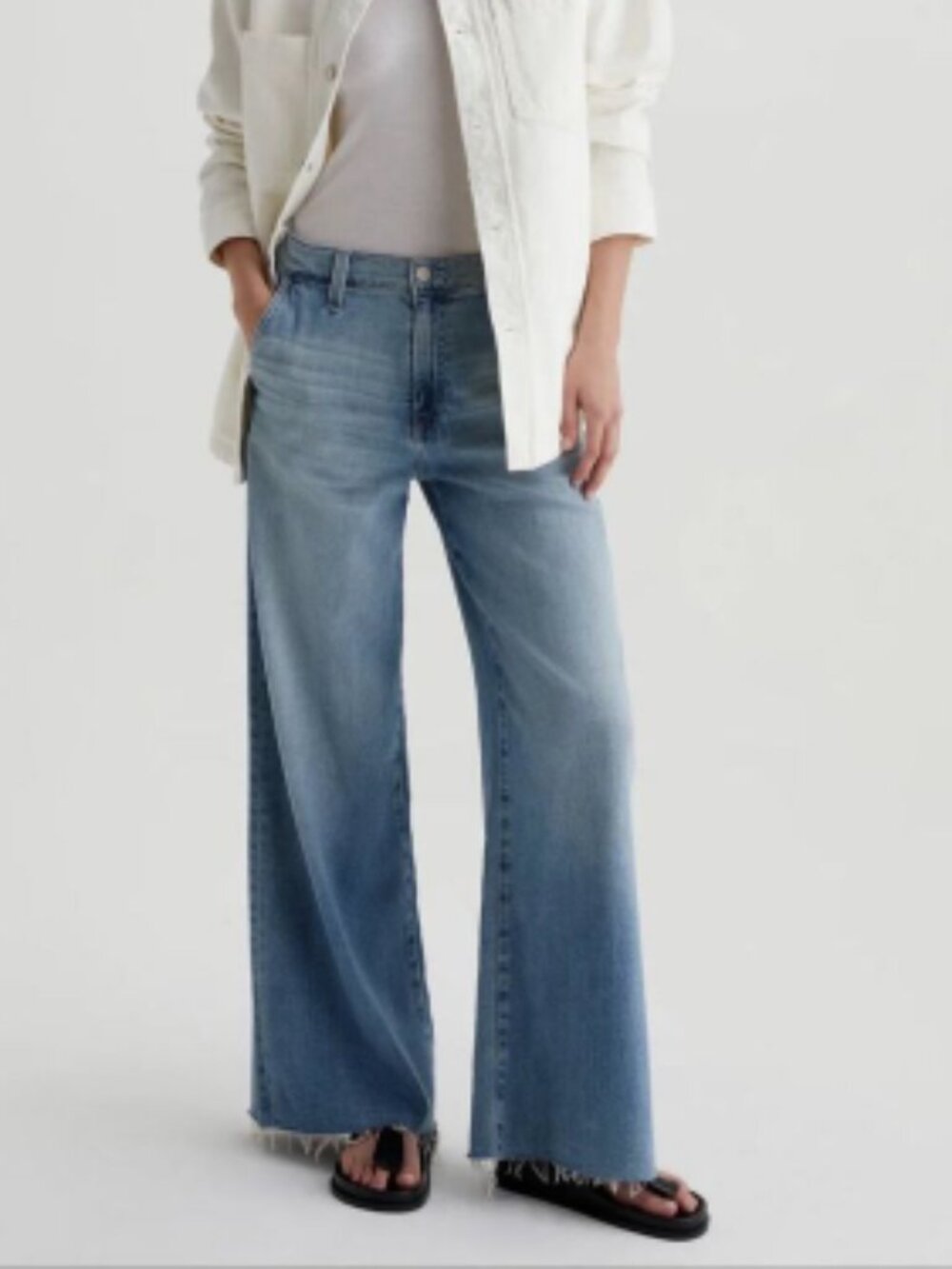 AG Adriano Goldschmied Stella Ankle Low Slung Palazzo Jeans 25